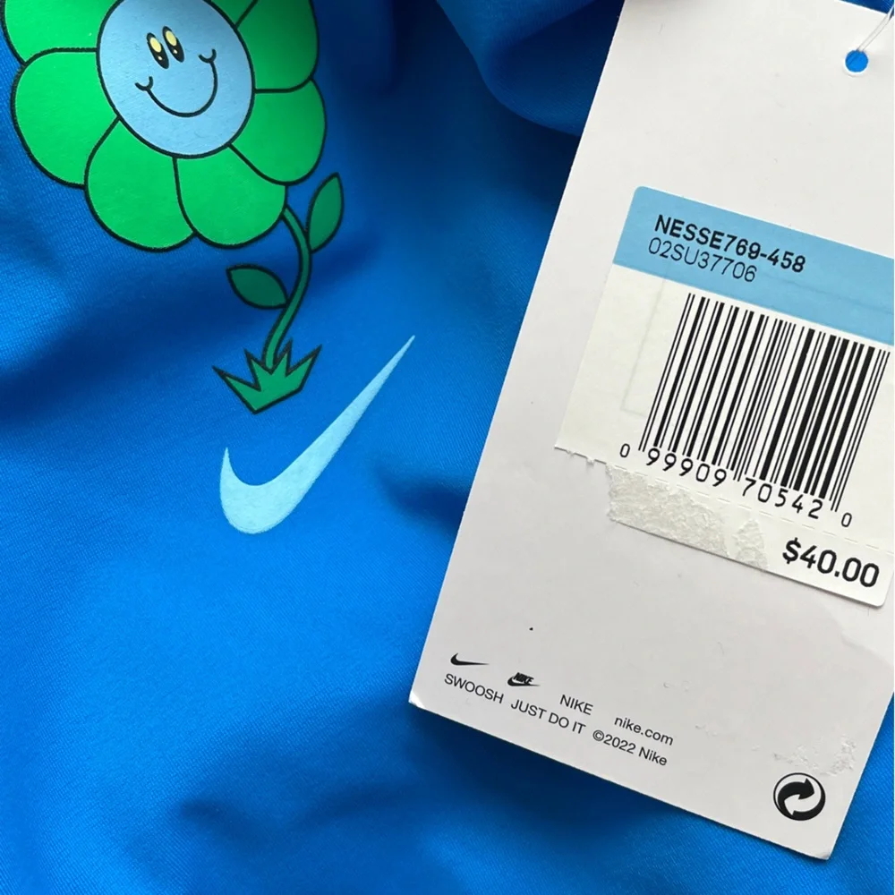 NIKE Girls One Piece U-Back Swimsuit Nike Logo Flower Sizes 5, 6 NWT